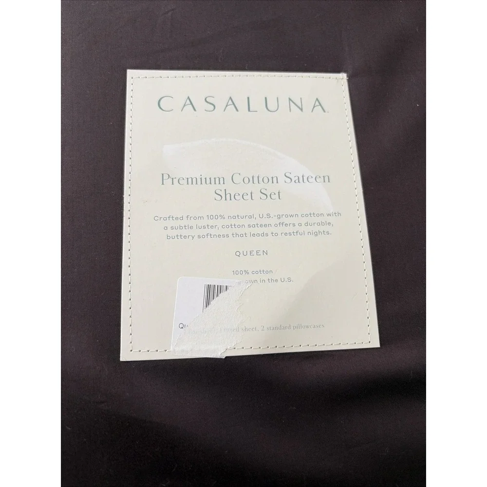 CASALUNA Queen 600 Thread Count Sateen Sheet Set - Brown